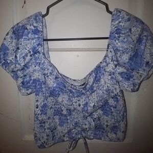 Floral Blue Women's Top